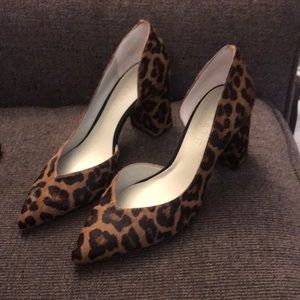 Cheetah print chunky heels